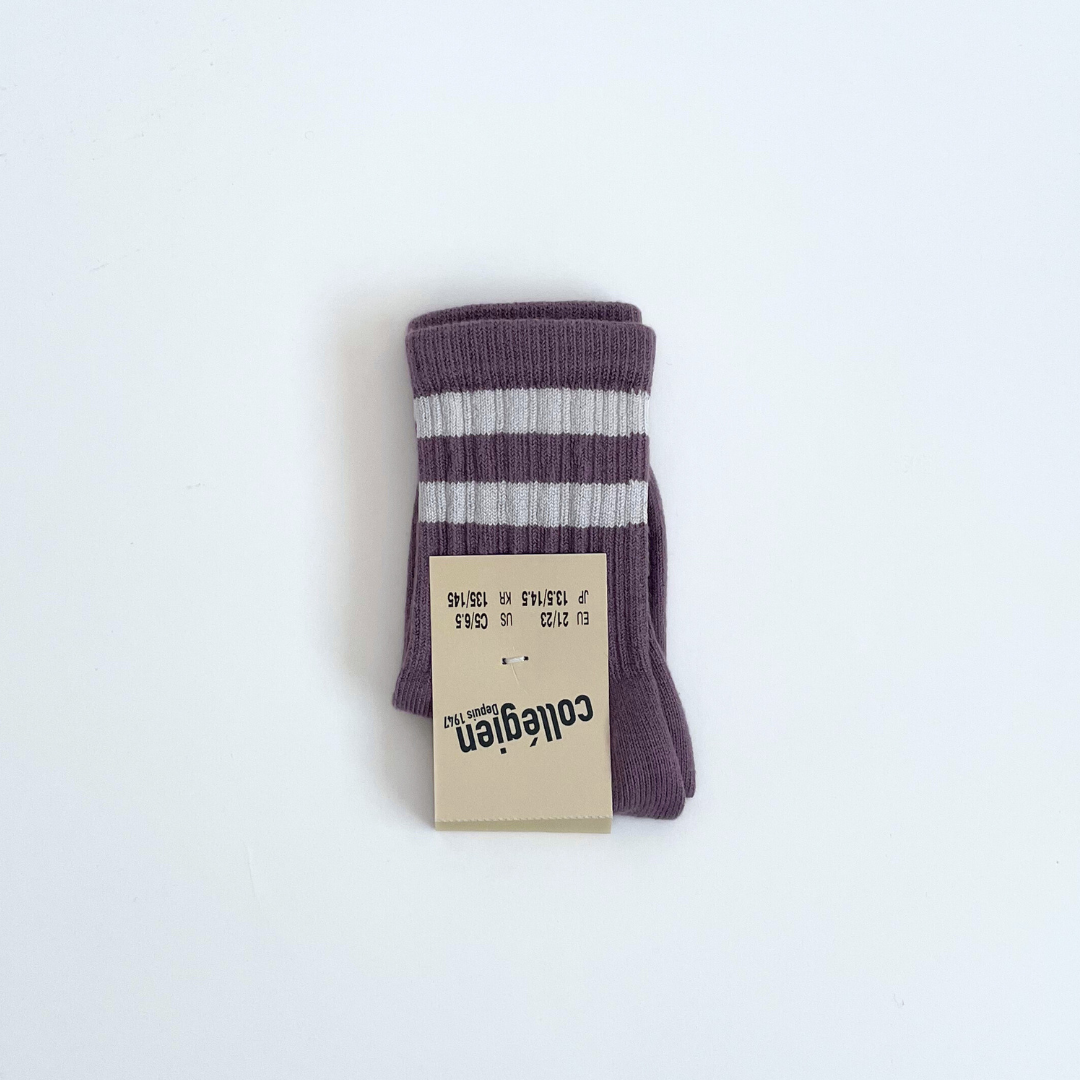 collegien - Nico - Ribbed Varsity Crew Socks<406 Glycine du Japon>