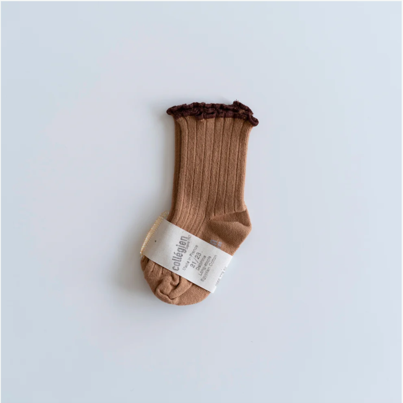 collegien - Delphine - Lettuce Trim Ribbed Socks<Caramel au Beurre Salé>