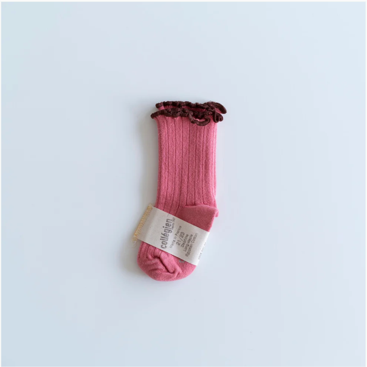 collegien - Delphine - Lettuce Trim Ribbed Socks<Rose Litchi>