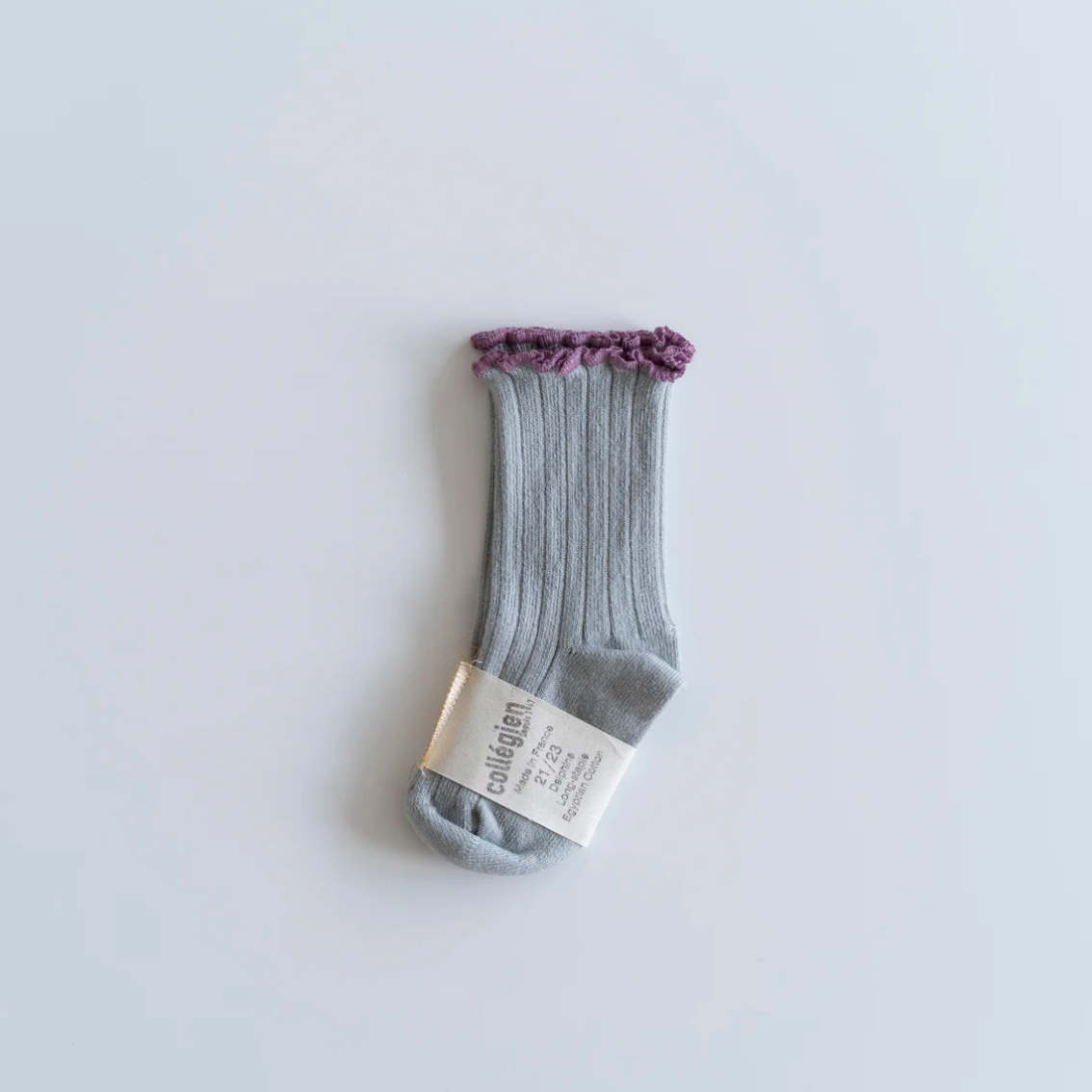 collegien - Delphine - Lettuce Trim Ribbed Socks<Aigue Marine>