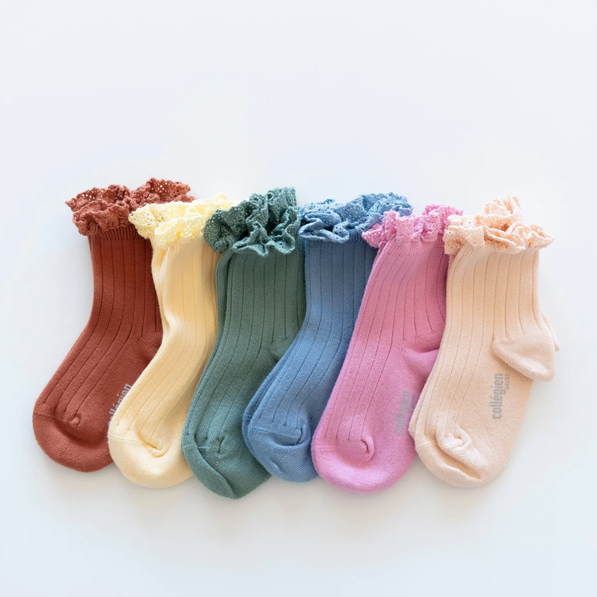 collegien - Lili - Lace Trim Ribbed Ankle Socks<939 Pain d'Epice>