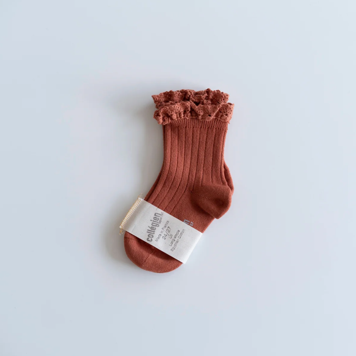 collegien - Lili - Lace Trim Ribbed Ankle Socks<939 Pain d'Epice>