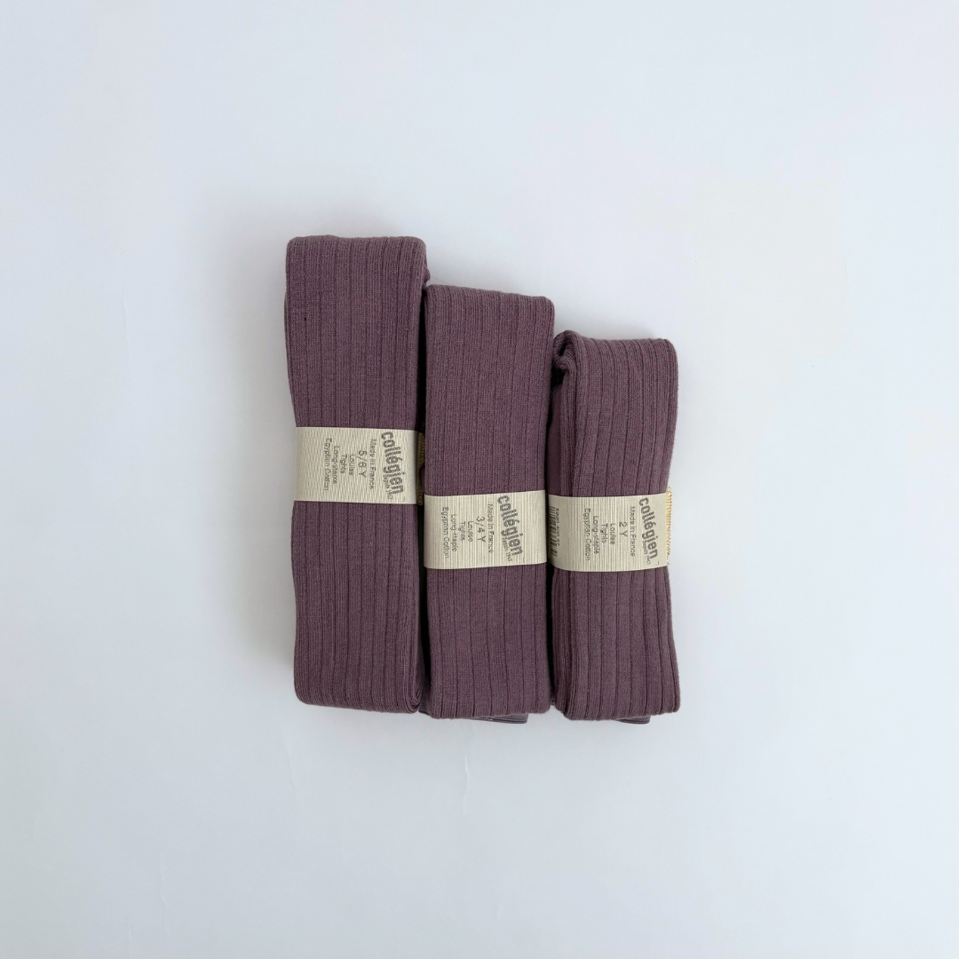 collegien - Louise - Ribbed Tights<406 Glycine du Japon>