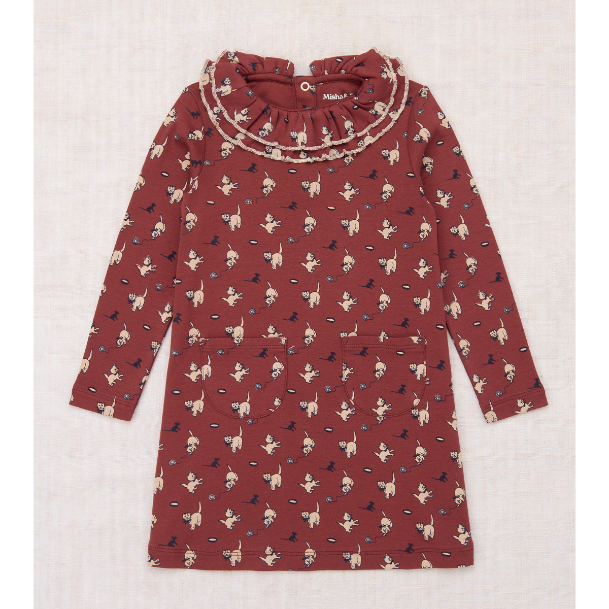 Misha&Puff - Sweetheart Dress<Madder Root Cat & Mouse>