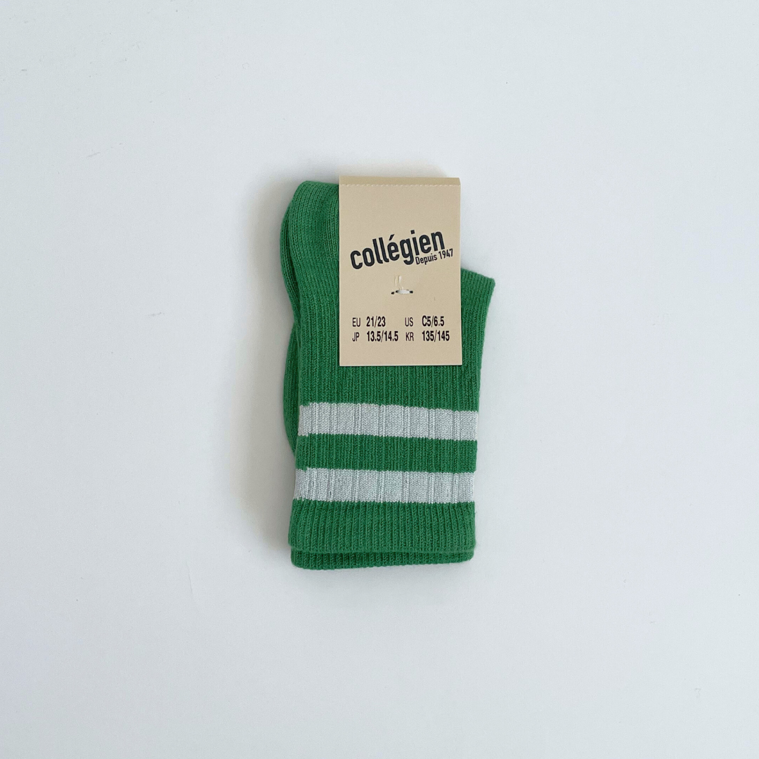 collegien - Nico - Ribbed Varsity Crew Socks<814 Vert Jackpot>