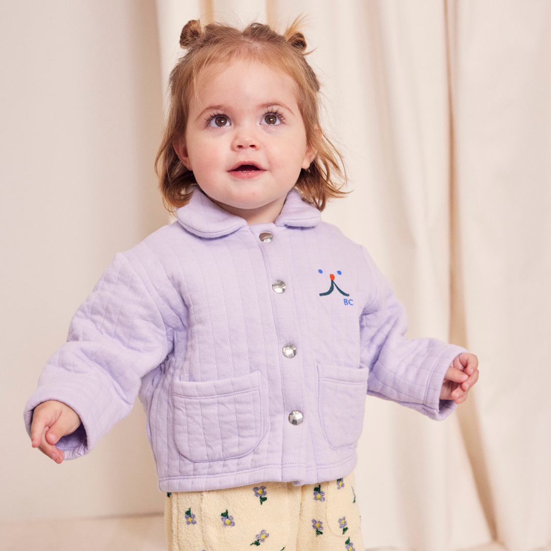last one / BOBO CHOSES - Baby Funny face quilted buttoned sweatshirt