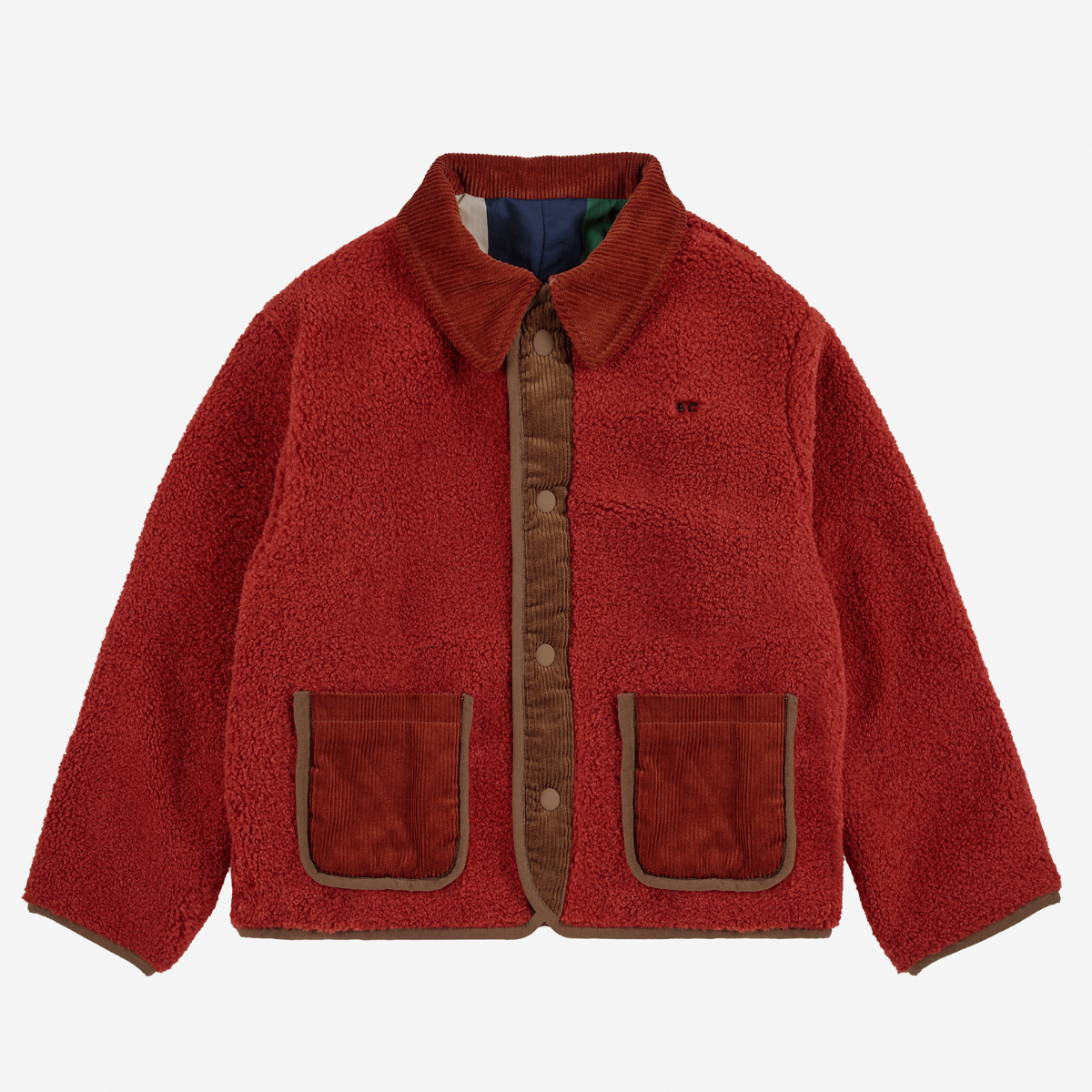 BOBO CHOSES - Multicolor Tiles reversible sheepskin jacket