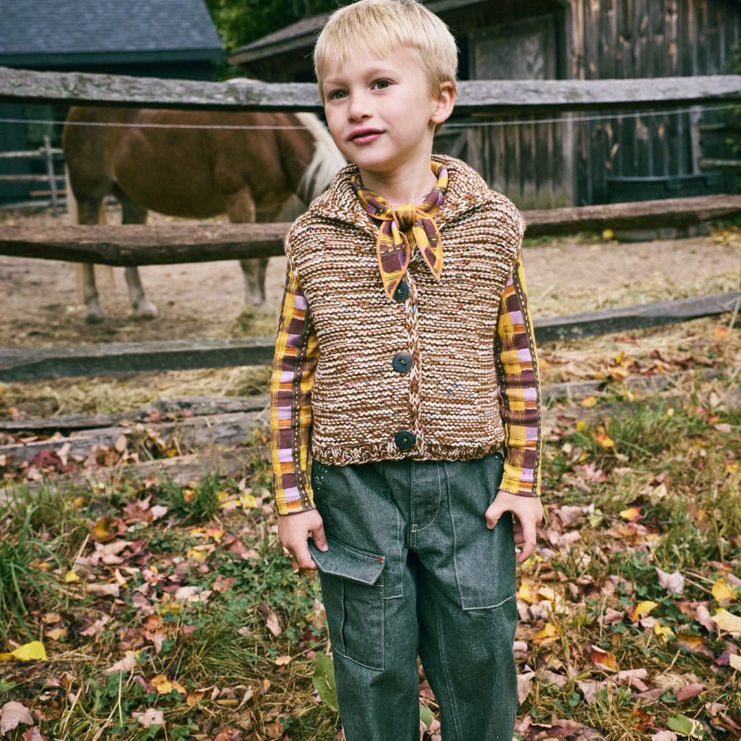 50%OFF / Misha&Puff - Scout Top<Plum Watercolor Plaid>