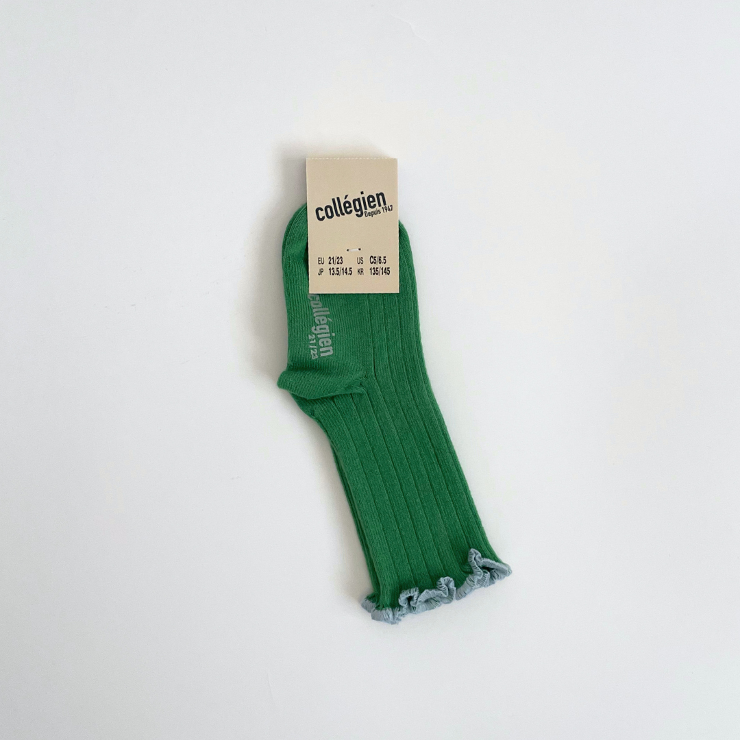 collegien - Delphine - Lettuce Trim Ribbed Socks<814 Vert Jackpot>