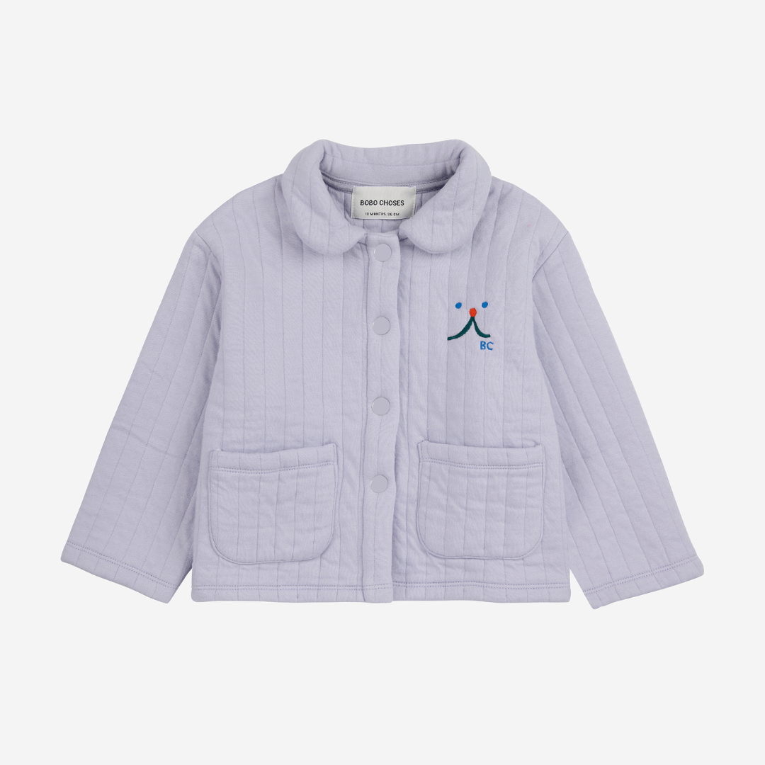 last one / BOBO CHOSES - Baby Funny face quilted buttoned sweatshirt