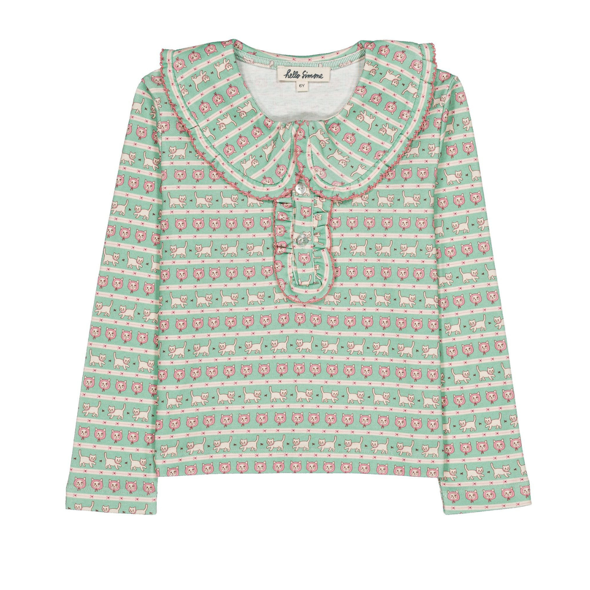 <受注販売!10月中旬入荷後発送>hello Simone - Matou top Kitty Aqua