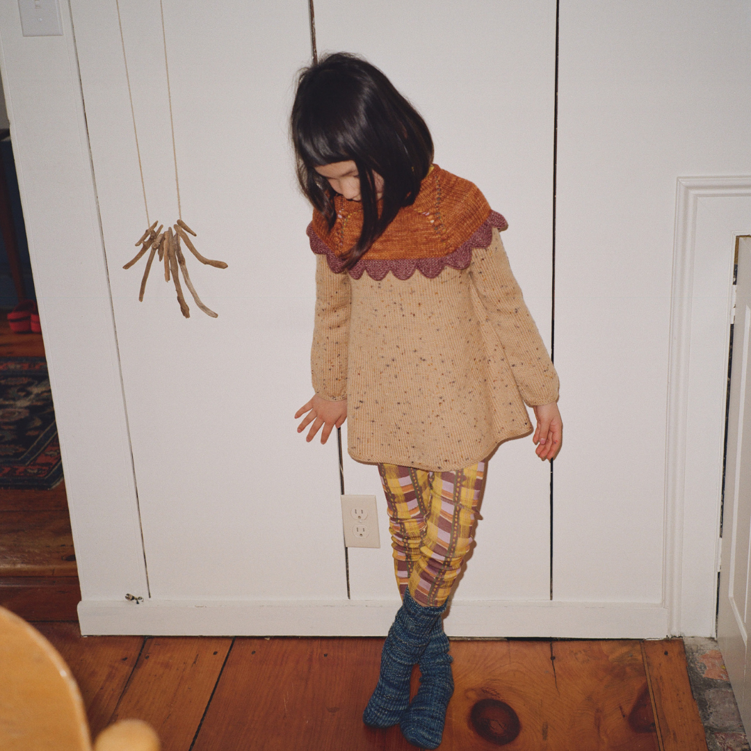 50%OFF / Misha&Puff - Scallop Yoke Tunic Dress<Camel Confetti>