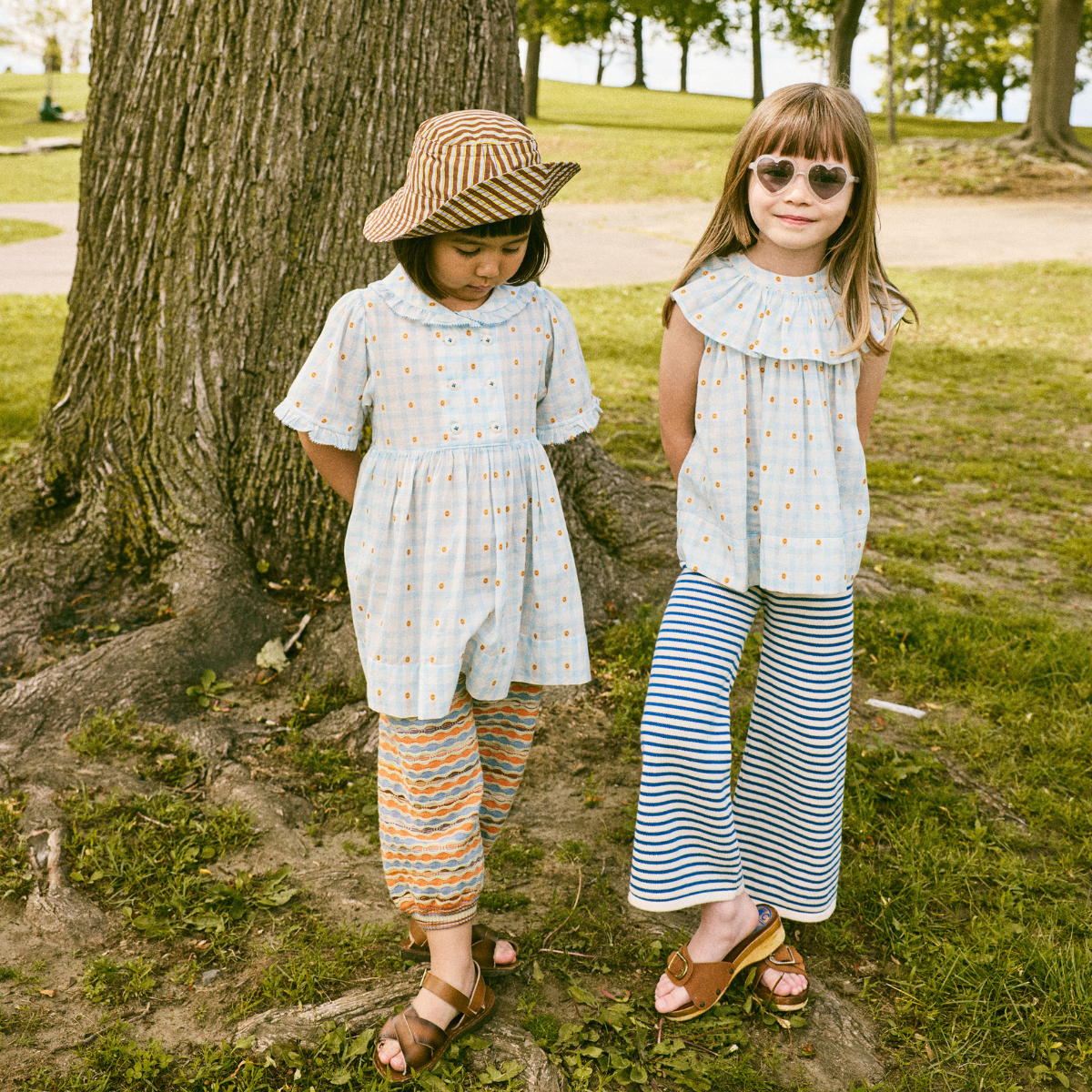 Misha&Puff - TALLULAH TOP <BRIGHT SKY BLOSSOM PLAID>