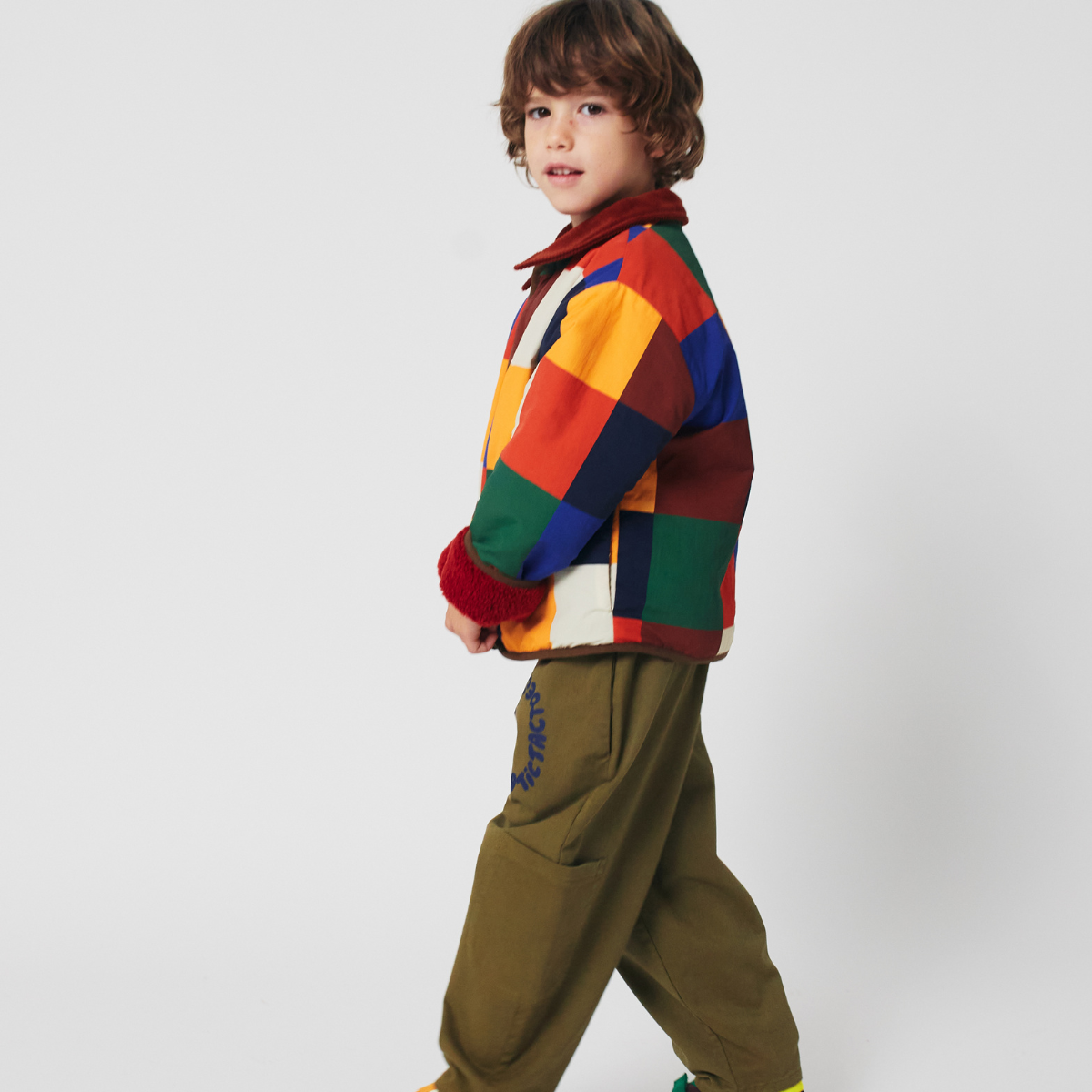 BOBO CHOSES - Multicolor Tiles reversible sheepskin jacket