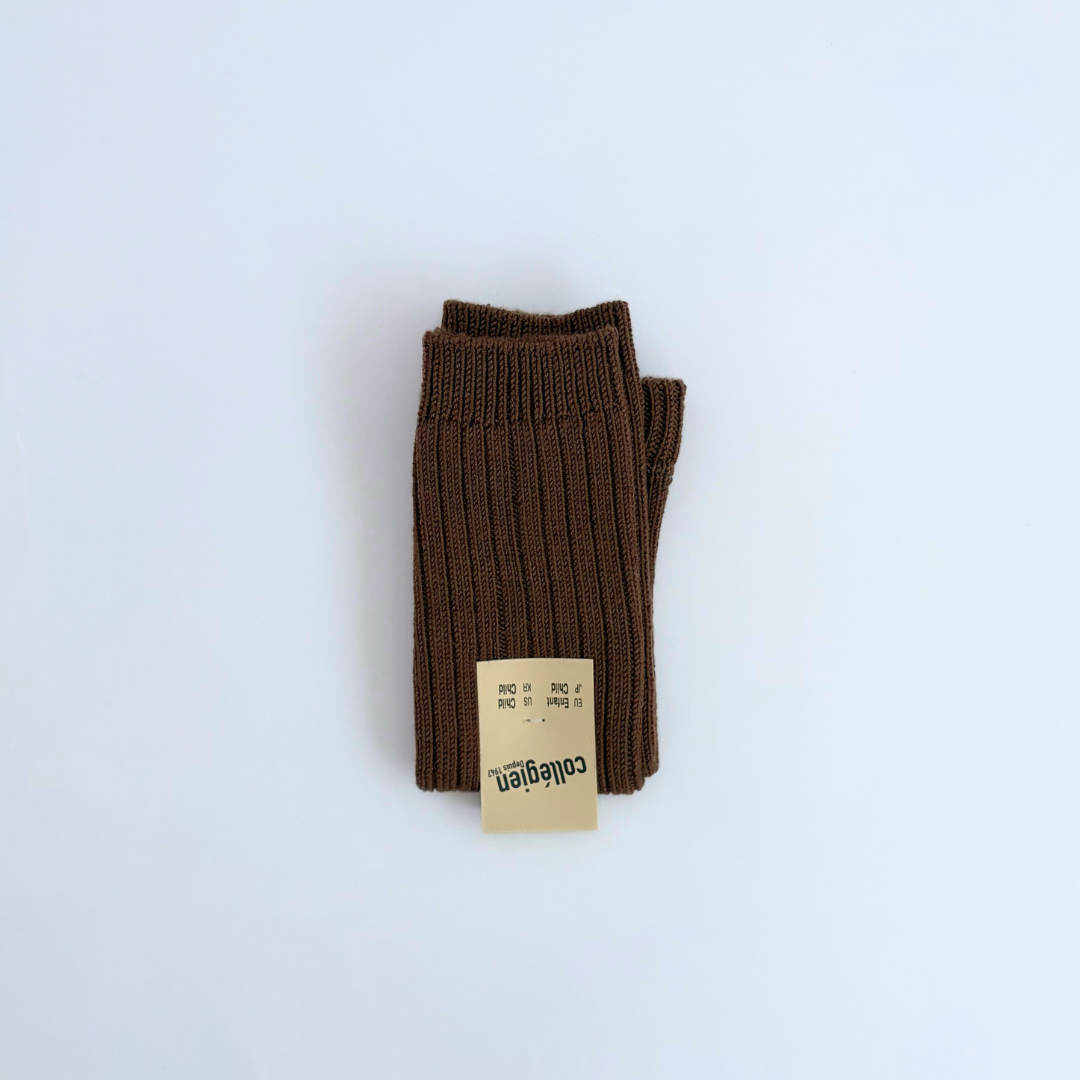 collegien - Hélène - Ribbed Merino Wool Legwarmers<786 Chocolat au Lait>