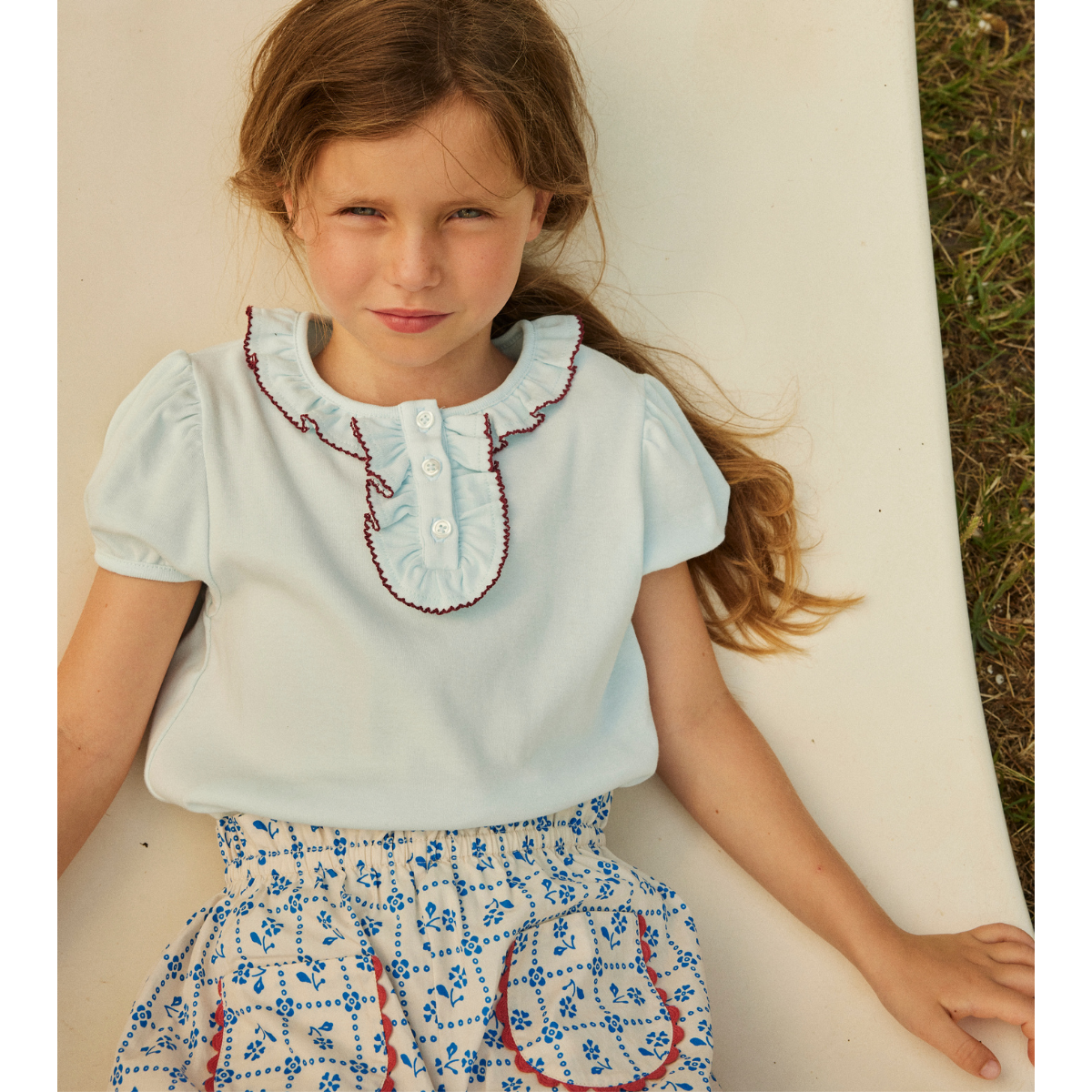 hello Simone - Paquerette top<Ice Blue>