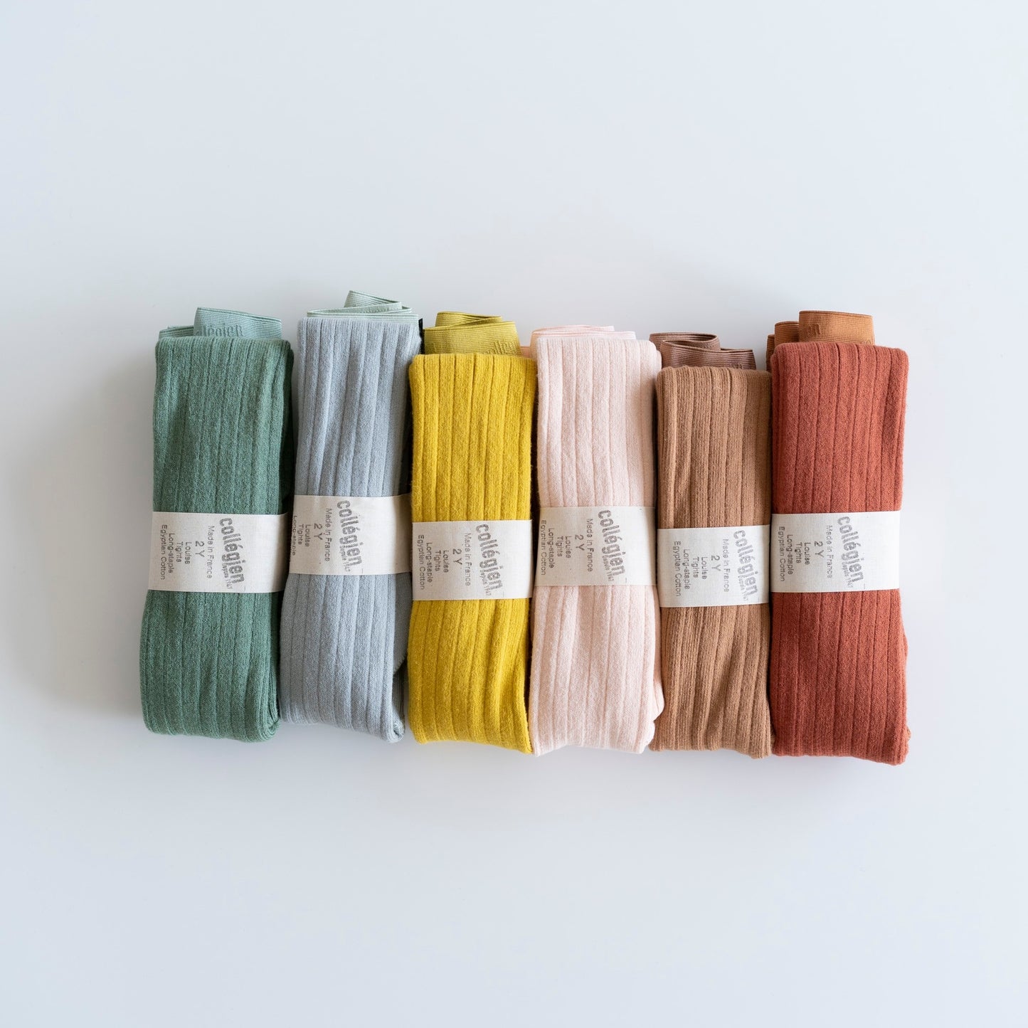 collegien - Louise - Ribbed Tights<Aigue Marine>