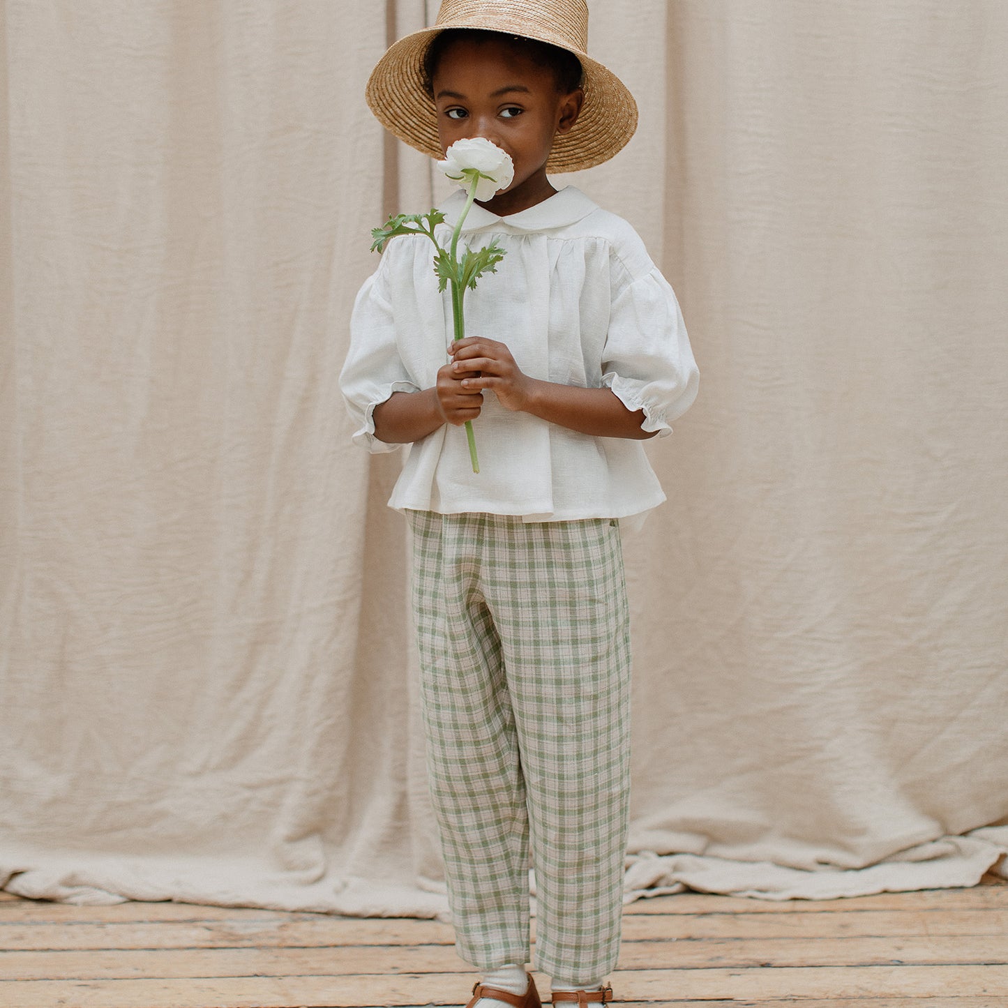 70%OFF / Nellie Quats - Duck, Duck, Goose Blouse <Milk Linen>