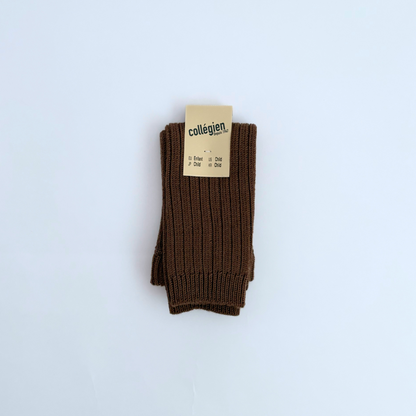 collegien - Hélène - Ribbed Merino Wool Legwarmers＜786 Chocolat au Lait＞