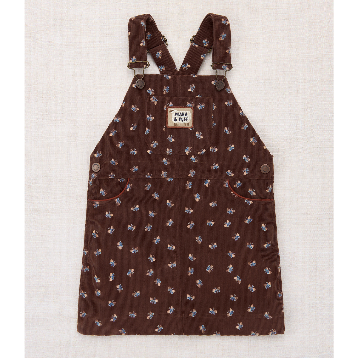 Misha&Puff - CORDUROY JUMPER DRESS  ＜DARK ROAST MARIPOSA＞