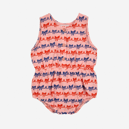 BOBO CHOSES - Baby Ribbon Bow all over woven romper