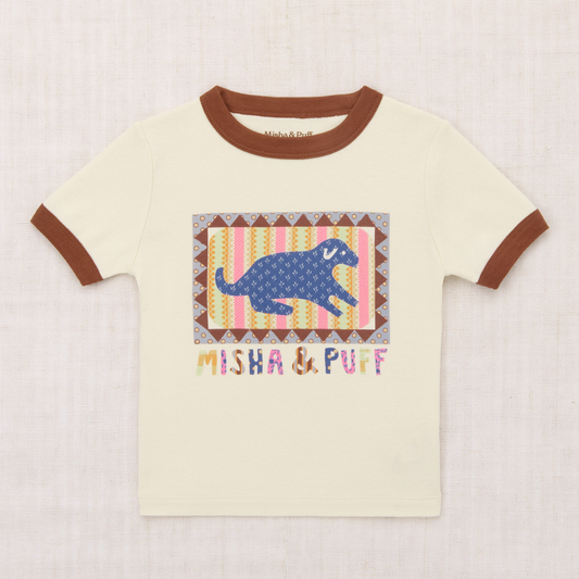 Misha&Puff - DOG COLLAGE RIGER TEE＜MARZIPAN＞