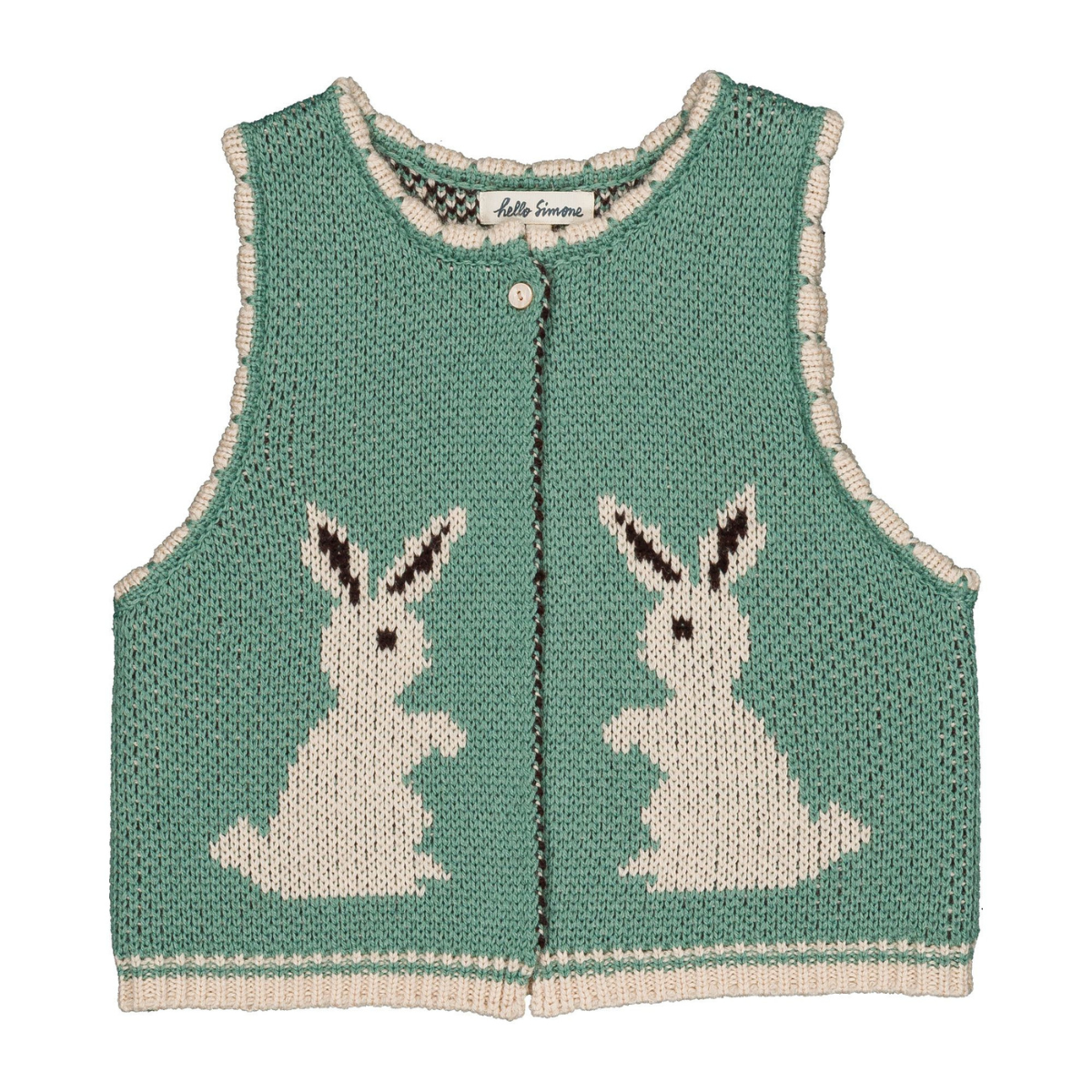 hello Simone - Penny vest Rabbit Aqua