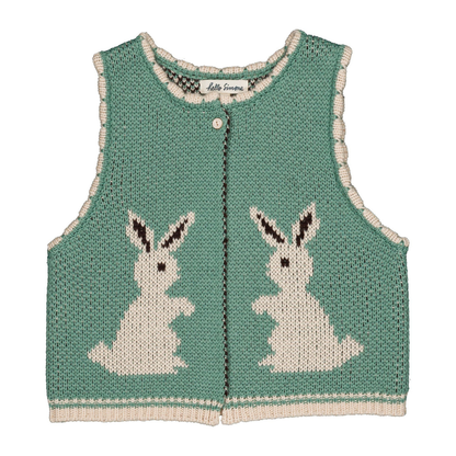 hello Simone - Penny vest Rabbit Aqua