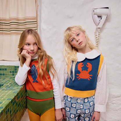 FISH&KIDS - NAVY FLOWERS RETRO PANTS