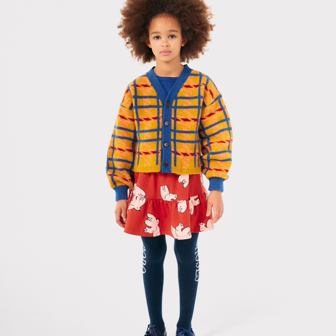 BOBO CHOSES - Madras check jacquard crop cardigan