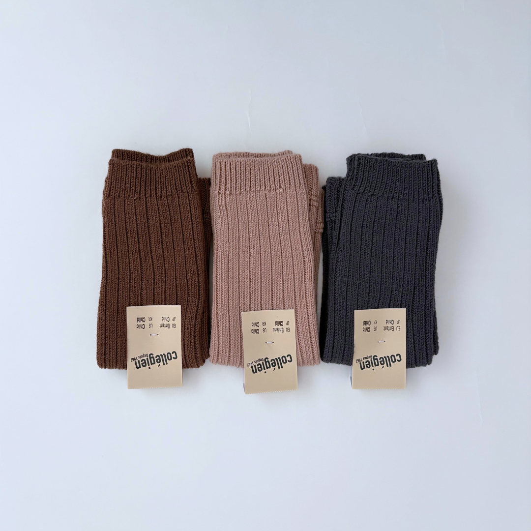 collegien - Hélène - Ribbed Merino Wool Legwarmers＜786 Chocolat au Lait＞