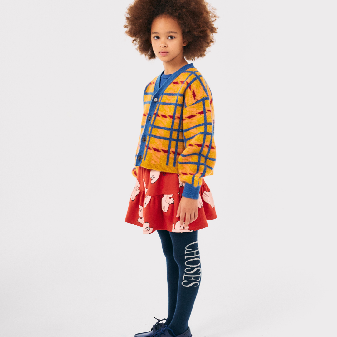 BOBO CHOSES - Madras check jacquard crop cardigan