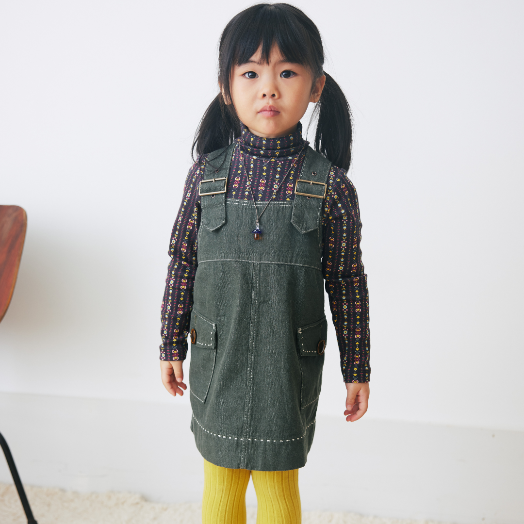 Misha&Puff - Buckle Jumper Dress＜Sage Denim＞