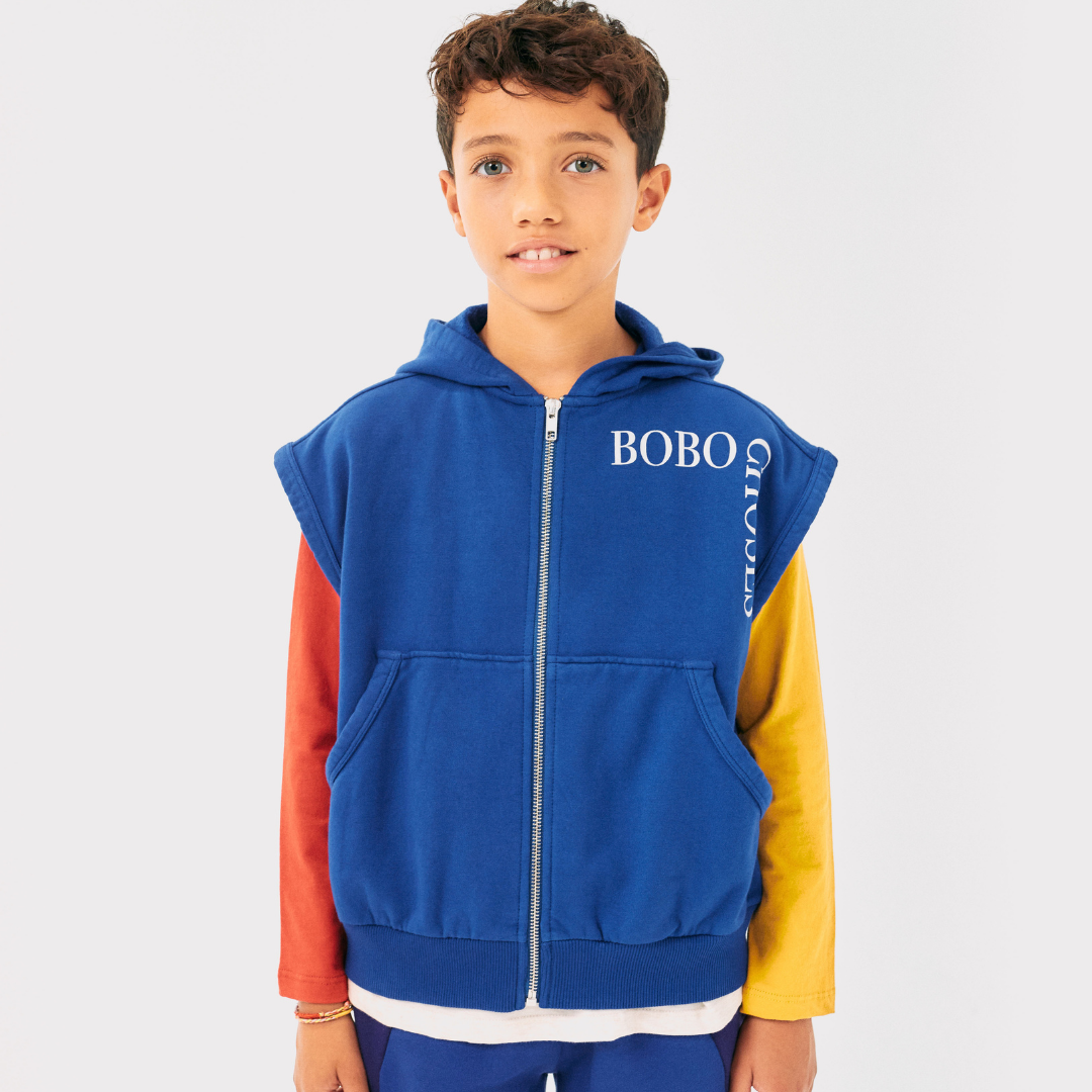 BOBO CHOSES - Bobo Choses sleeveles zipped hoodie