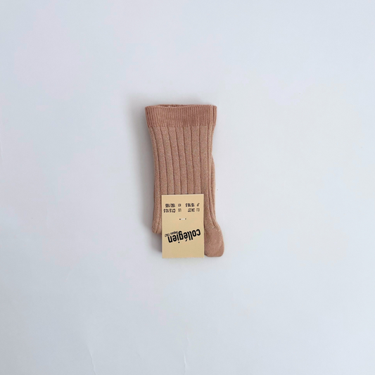 collegien - Victoire - Glitter Ribbed Crew Socks＜331 Vieux Rose＞