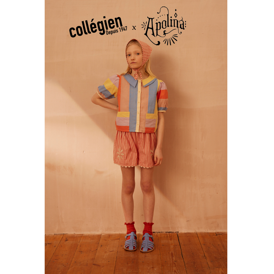 collegien × Apolina - Lili - Lace Trim Ribbed Ankle Socks＜088 Orange Confite＞