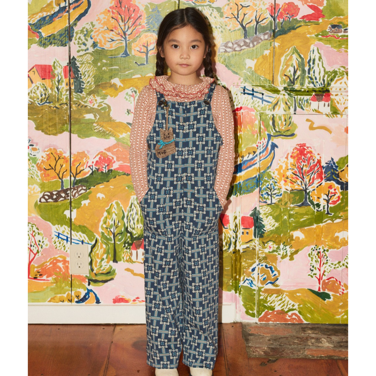 Misha&Puff - OVERALL ＜MOONLIGHT RAILROAD FLORAL＞