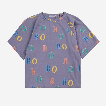 BOBO CHOSES - Multicolor Bobo all over ranglan T-shirt