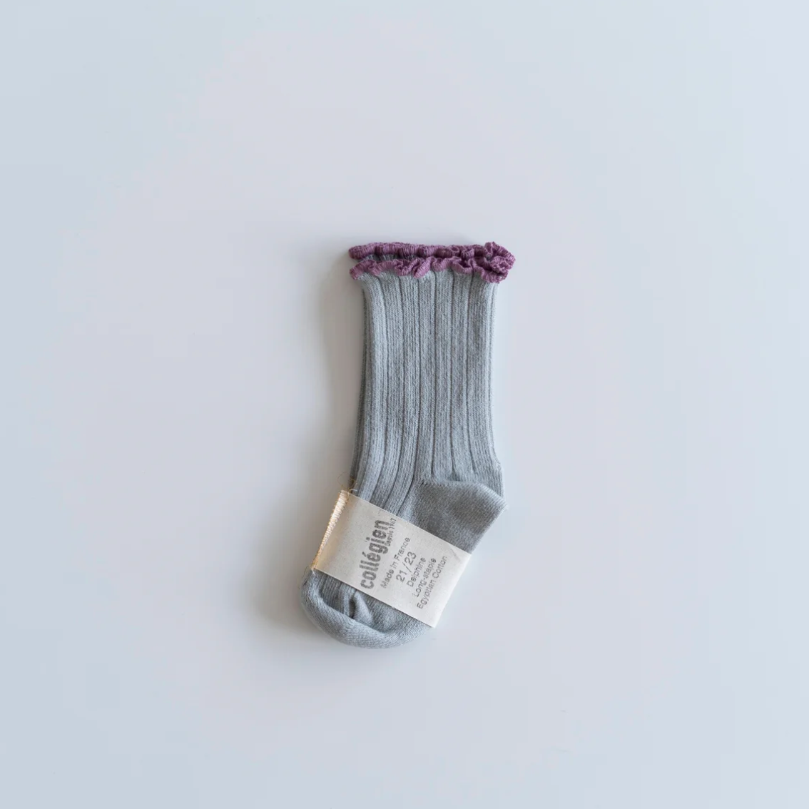 collegien - Delphine - Lettuce Trim Ribbed Socks＜Aigue Marine＞