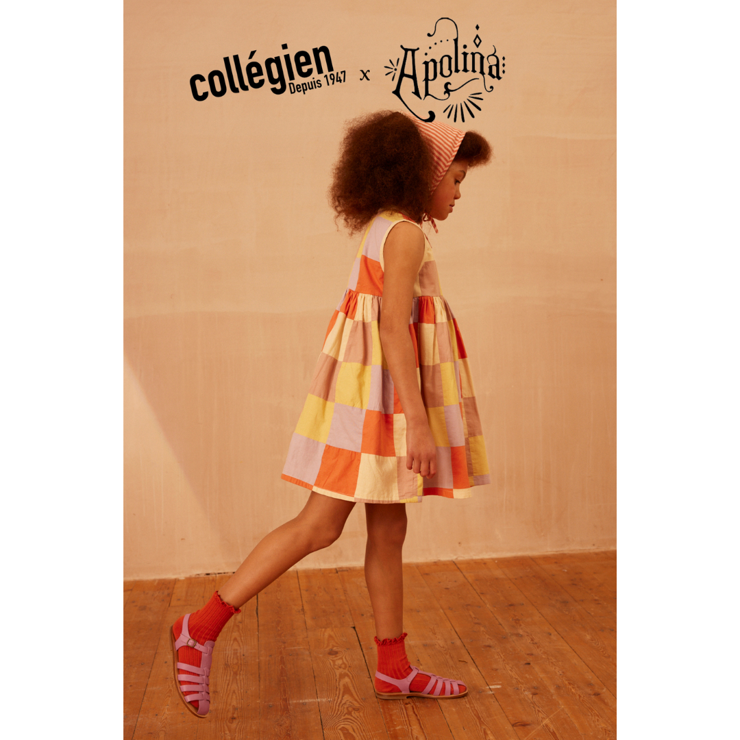 collegien × Apolina - Lili - Lace Trim Ribbed Ankle Socks＜088 Orange Confite＞