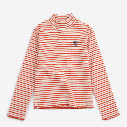 BOBO CHOSES - Energy Flower Stripes turtle neck T-shirt