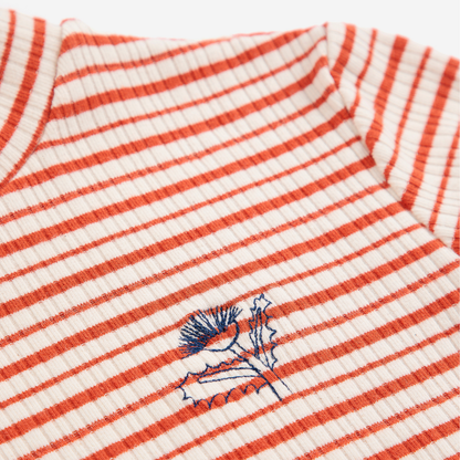 BOBO CHOSES - Energy Flower Stripes turtle neck T-shirt
