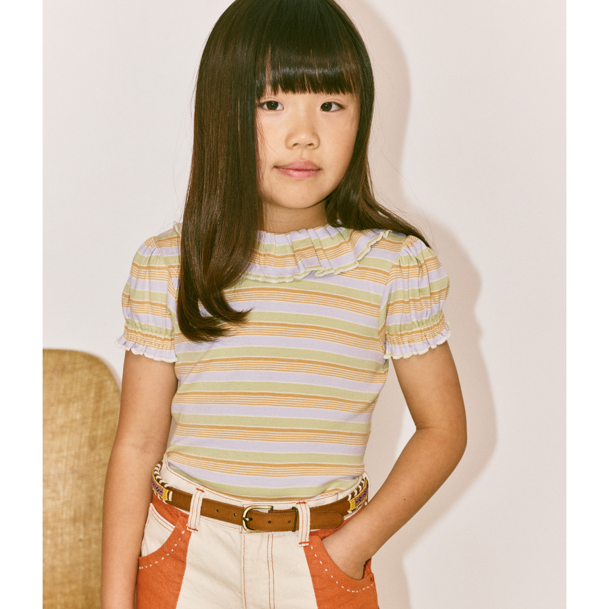 Misha&Puff - BALLOON SLEEVE PALOMA TEE＜MIST AVENUE STRIPE＞