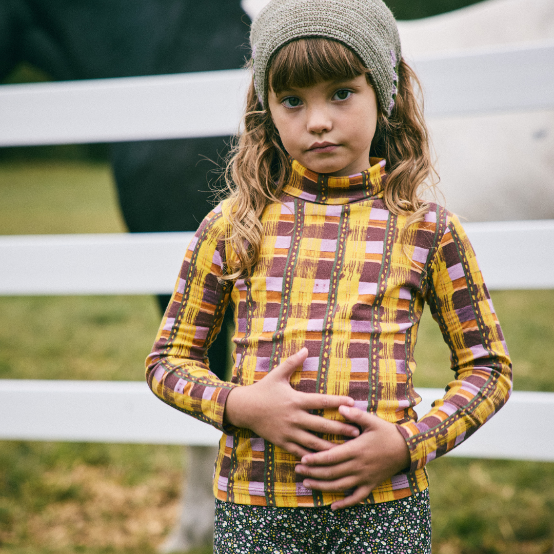 Misha&Puff - Turtleneck＜Plum Watercolor Plaid＞