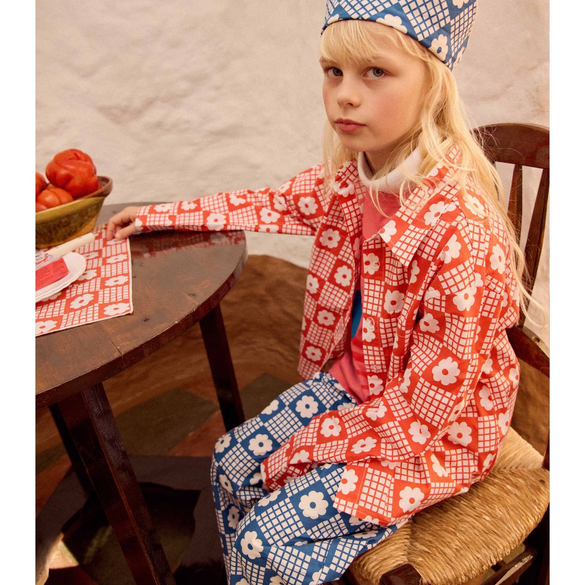 FISH&KIDS - NAVY FLOWERS RETRO PANTS
