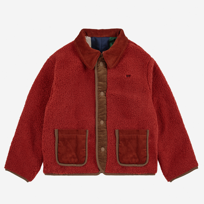 BOBO CHOSES - Multicolor Tiles reversible sheepskin jacket