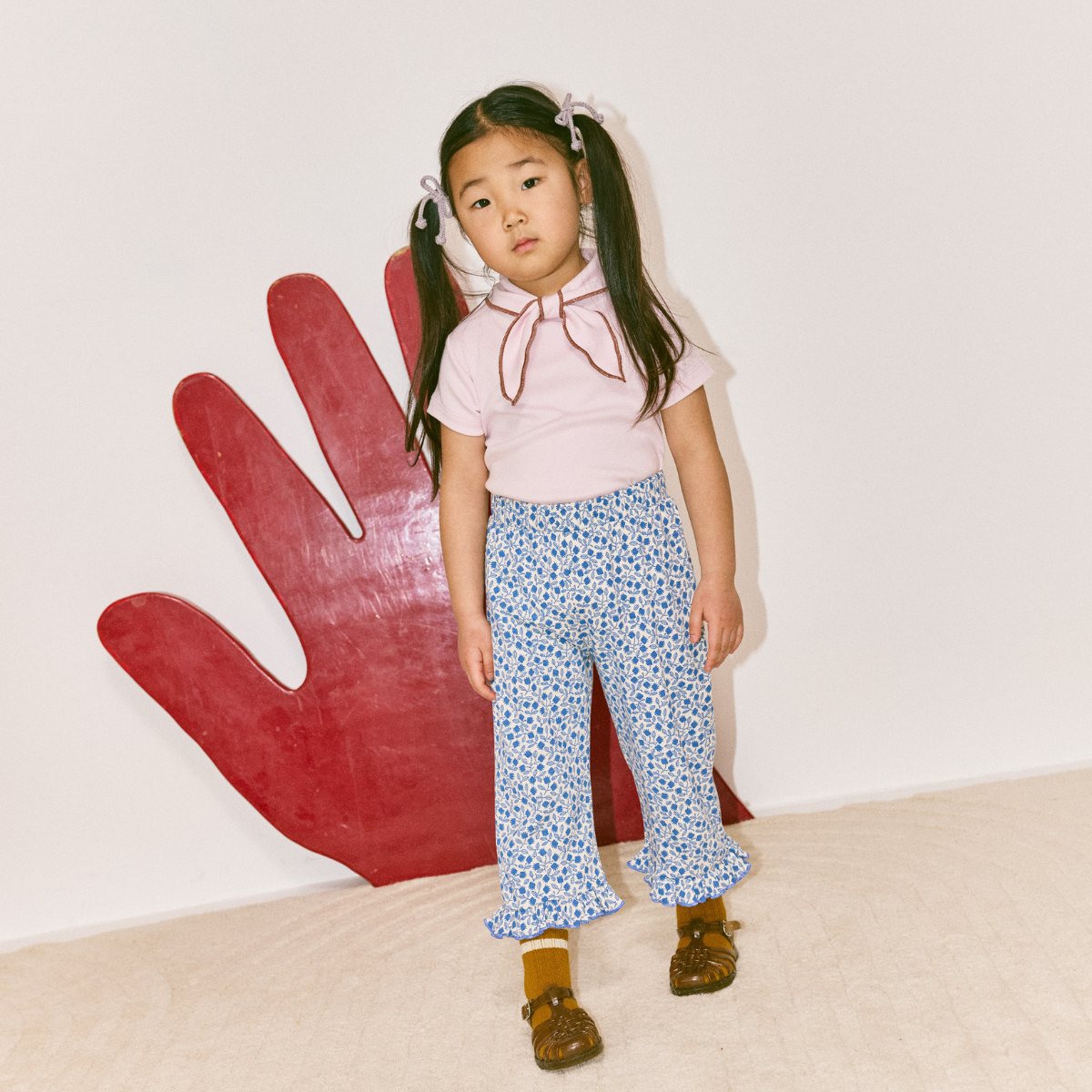 Misha&Puff - RUFFLE PEDAL PUSHER＜Blue Ribbon Lisse Fields＞