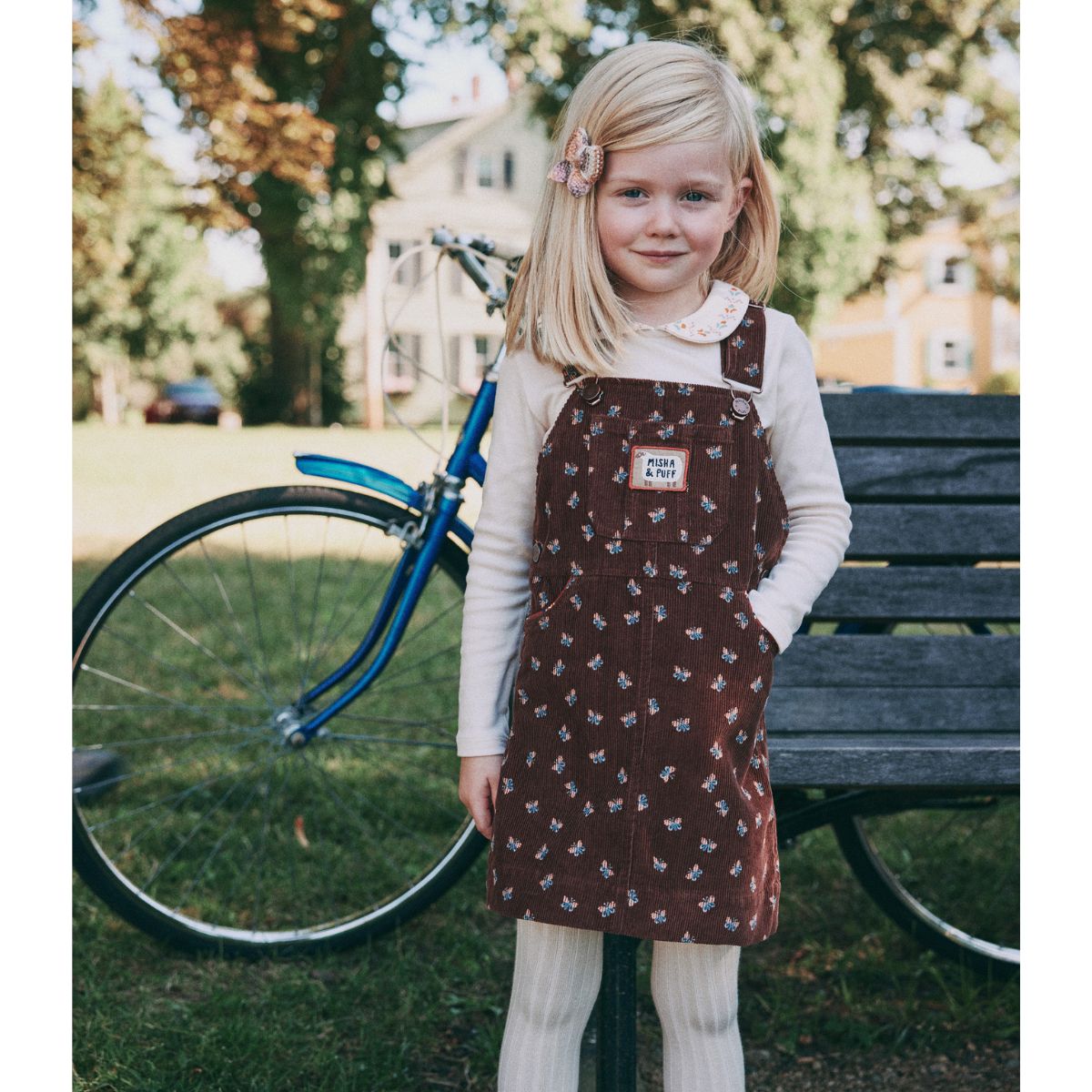 Misha&Puff - CORDUROY JUMPER DRESS  ＜DARK ROAST MARIPOSA＞