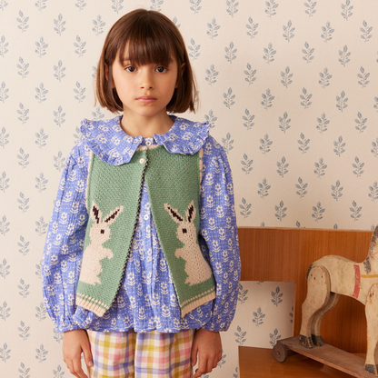 hello Simone - Penny vest Rabbit Aqua