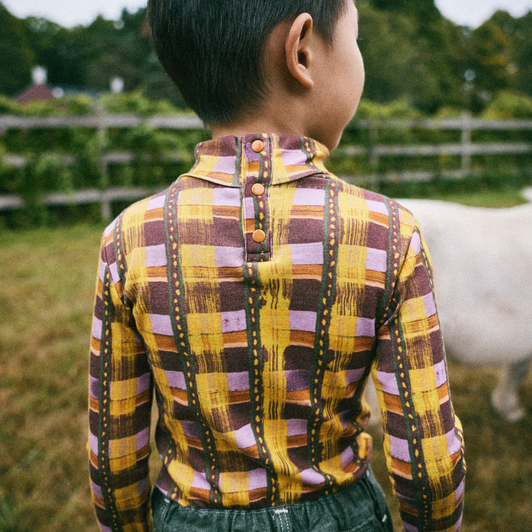 Misha&Puff - Turtleneck＜Plum Watercolor Plaid＞